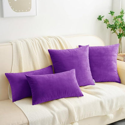 HWY 50 Purple Velvet Throw Pillow Covers 20x20 Inch - Image 2