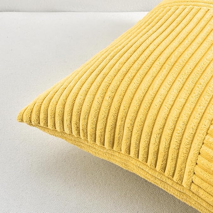 Fancy Homi 2 Packs Yellow Big Decorative Throw Pillow Covers 24x24 Inch - Image 5