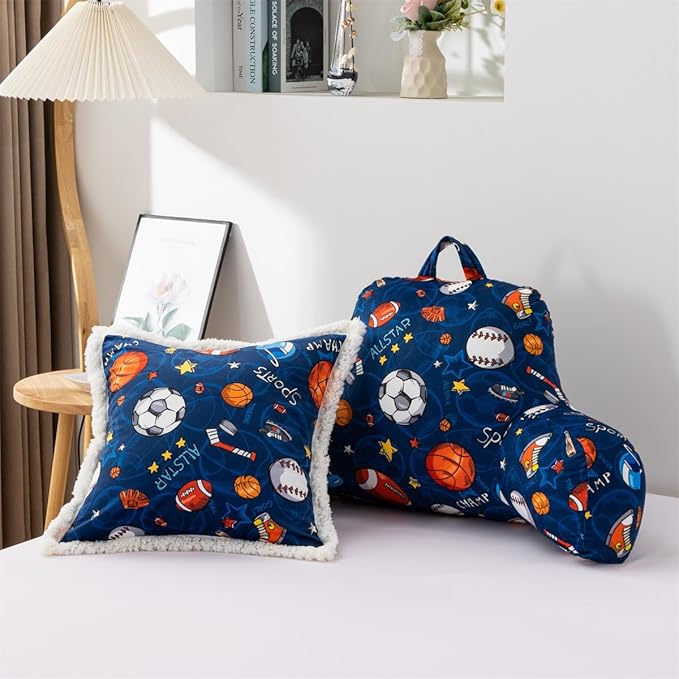 NTBED Sport Ball Collection Printed Reading Pillow Bed Wedge Backrest - Image 4