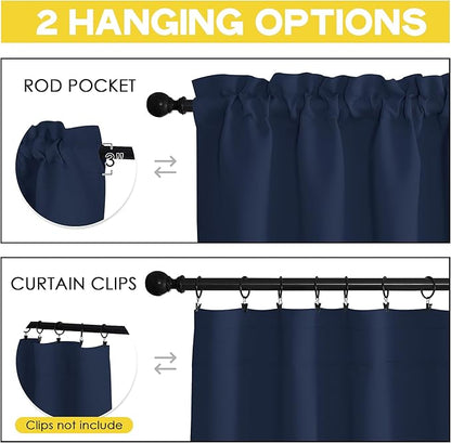 NICETOWN Navy Valance Curtains 16 inches Long - Image 3