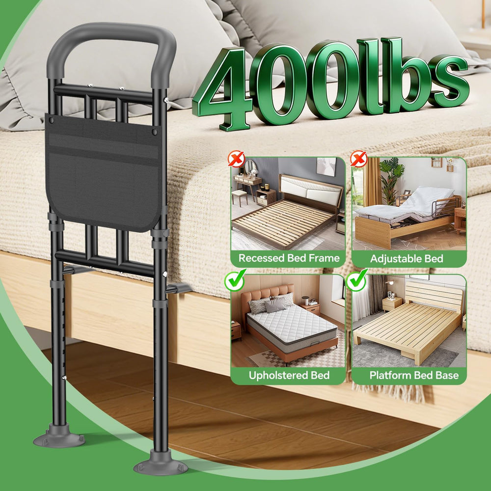 Bed Rails for Elderly Adults Safety with Ergonomic Padded Handle, ASTM Approv...