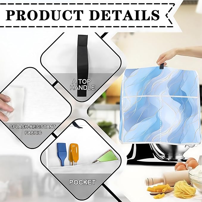 Mixer Dust Cover for 6-8 Qt Stand Mixer, Cloth Cover - Image 3