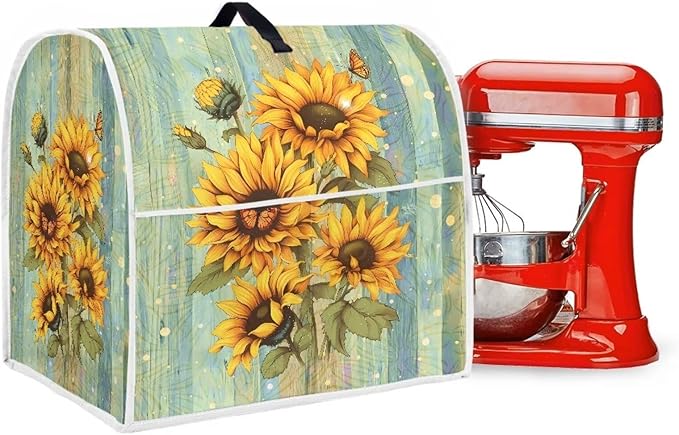 Sunflower Stand Mixer Cover Green Wood Grain Mixer Cover Dust Cover Compatible - Image 5
