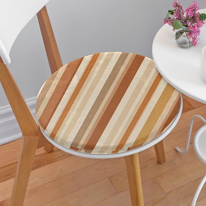 Stripes Pattern Geometric Foam Padded Seat Cushion by Shoblo