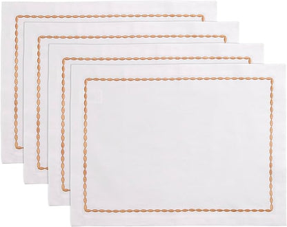 Home Ekaa Cotton Linen White Placemats 14 x 19 Inch – Spring, Summer Placemats by HomeEkaa