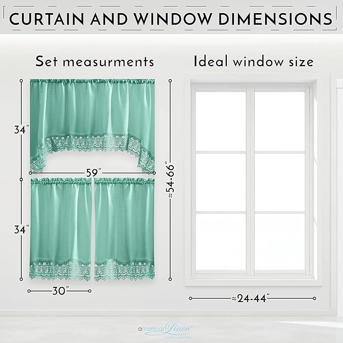 American Linen Café Curtains for Kitchen, Bathroom Curtains - Image 6