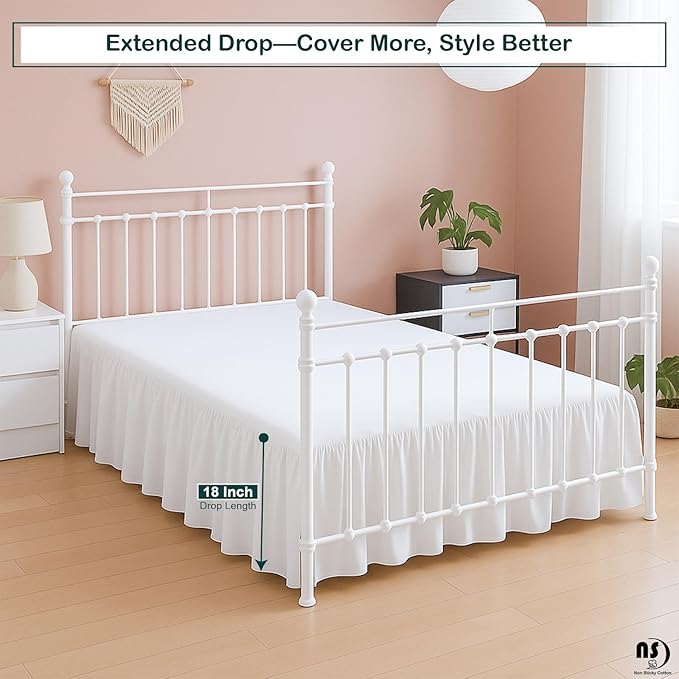 Ruffled Bed Skirt with Split Corners - Image 5