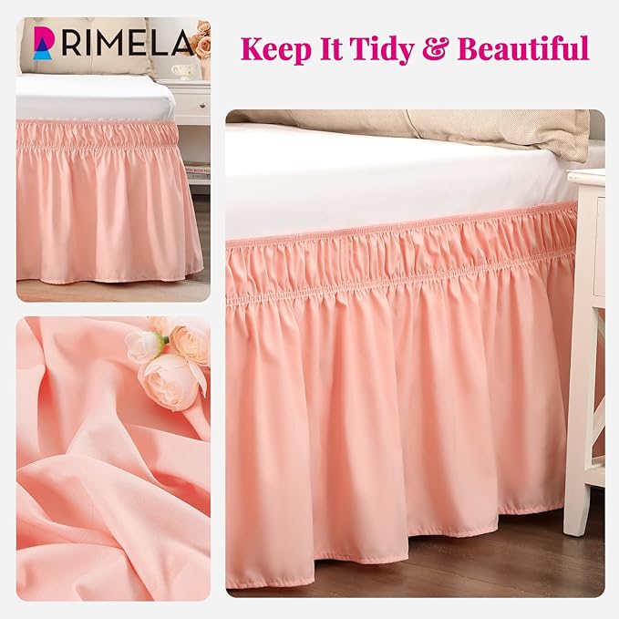 RIMELA Bed Skirt Queen Size 18 Inch Drop, Wrap Around Elastic Bedskirt Solid - Image 3