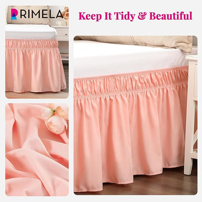 RIMELA Bed Skirt Queen Size 18 Inch Drop, Wrap Around Elastic Bedskirt Solid - Image 3