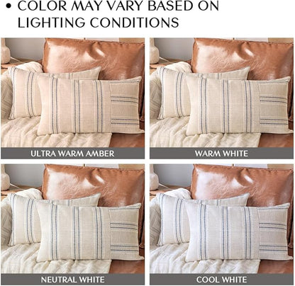 AELS 12x20 Decorative Farmhouse Linen Throw Pillow Covers, Boho Rectangle - Image 4