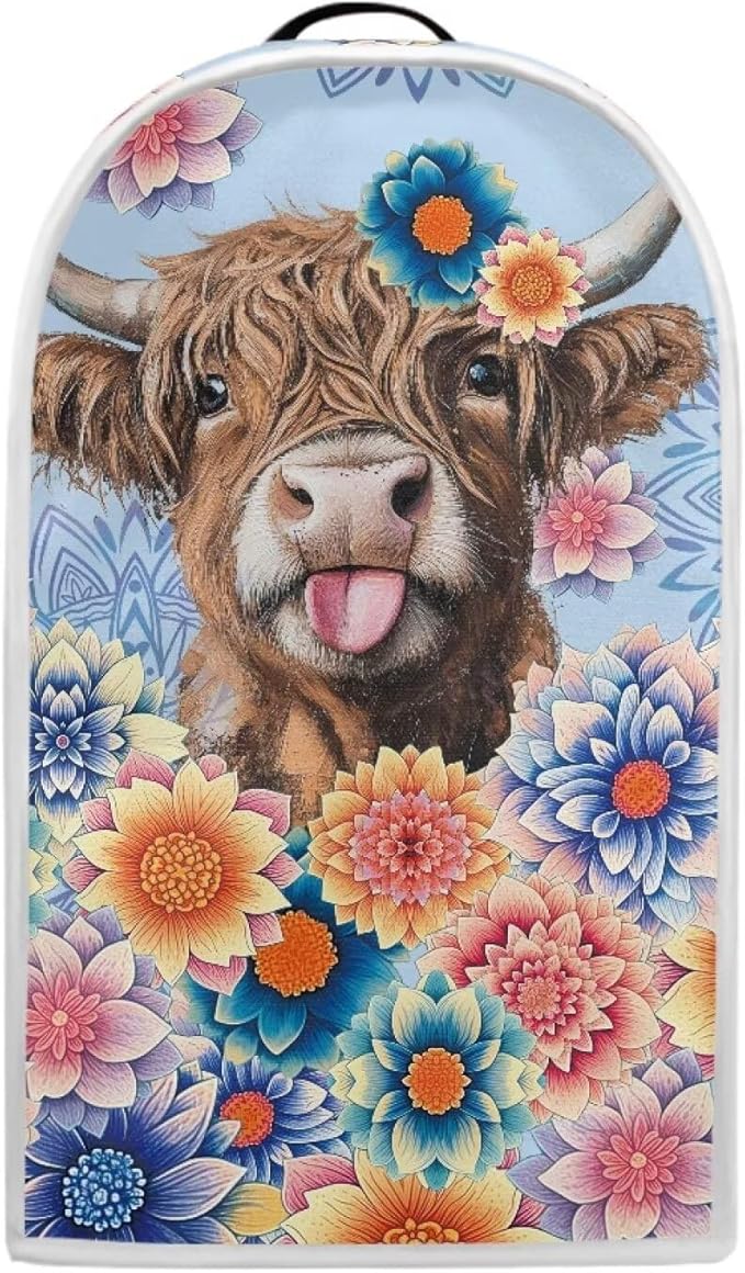 Talayituse Boho Mandala Highland Cattle Print Blender Dust Cover by Unknown
