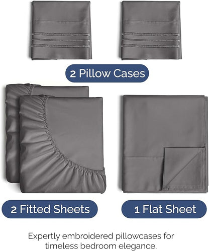 Split King Size 5 Piece Sheet Set - Image 2