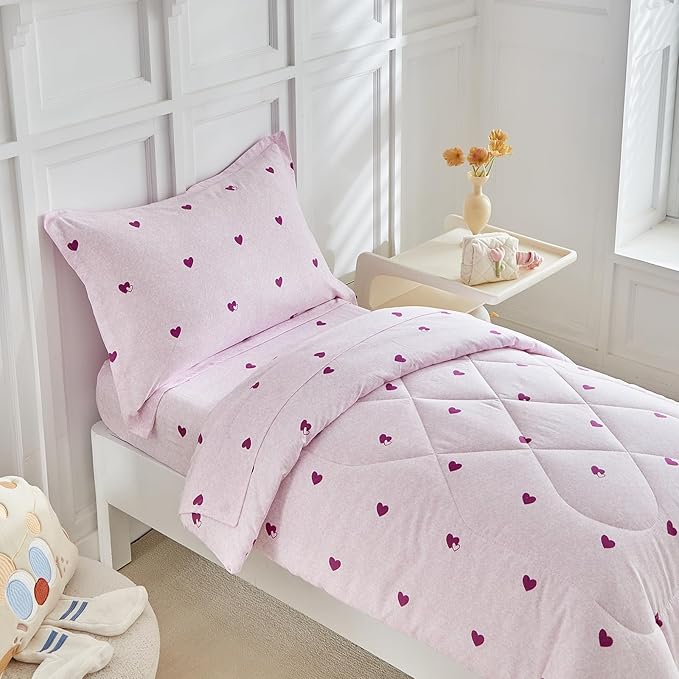 DuShow 4 Pieces Toddler Bedding Set, Super Soft Reversible Toddler Sheet Set - Image 8