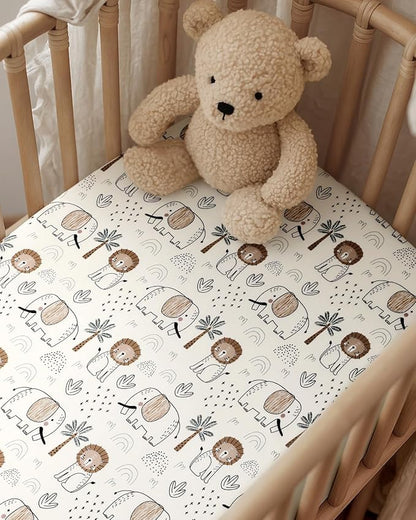 Pack and Play Sheets Fitted, Mini Crib Sheets 2-Pack - Image 7