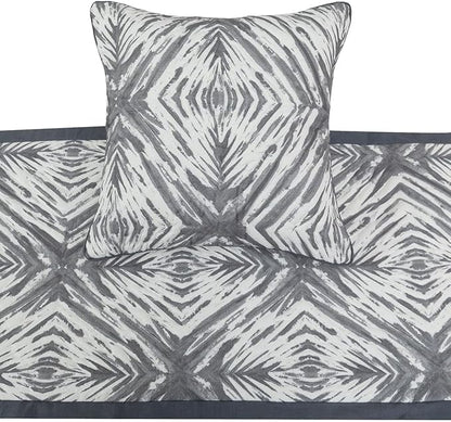 The HomeCentric King/Queen/Twin Grey & White Designer Queen 74"x18" Bed Runner - Image 2