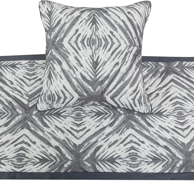 The HomeCentric King/Queen/Twin Grey & White Designer Full 68"x18" Bed Runner - Image 2