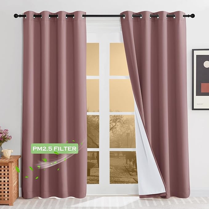 KGORGE 4-in-1 Soundproof Anti Dust 100% Blackout Curtains by KGORGE