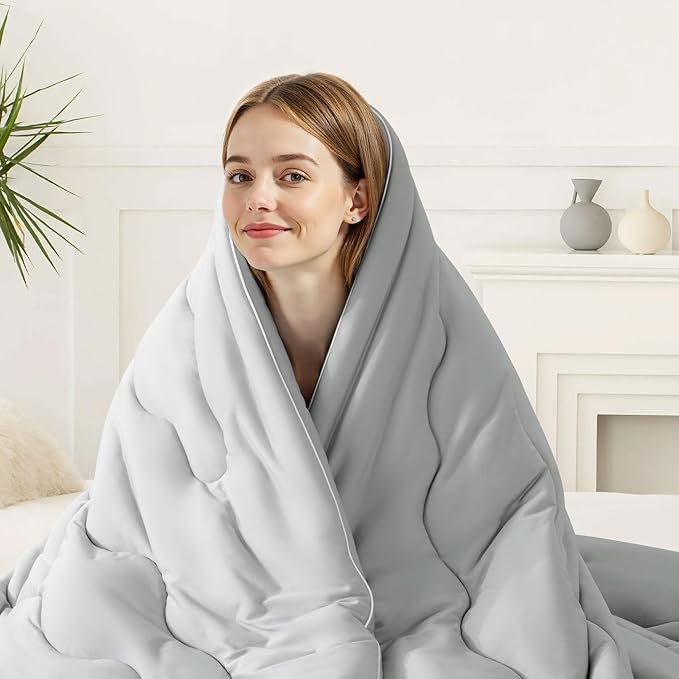 EASELAND All Season Cooling Comforter Queen, Cold Touch Fabric Absorbs Body Heat - Image 8