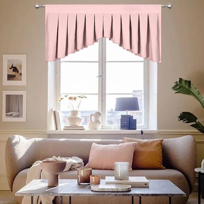 Valances for Windows Light Pink Window Valance for Living Room Rod Pocket by OYRING