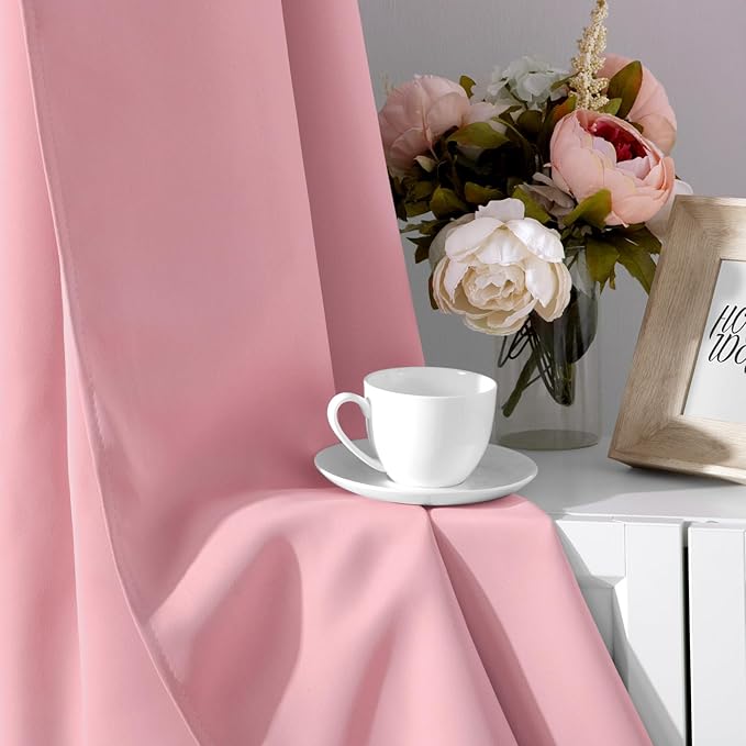 HOMEIDEAS Baby Pink Blackout Curtains - Image 7