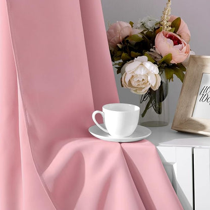 HOMEIDEAS Baby Pink Blackout Curtains - Image 6