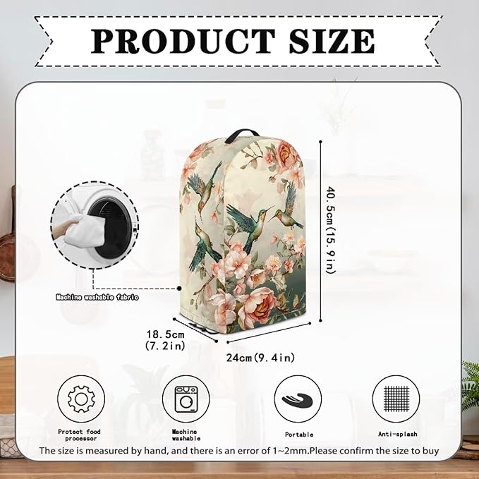 Hummingbirds Flower Blender Dust Cover Stand Mixer or Coffee Maker Appliance - Image 6