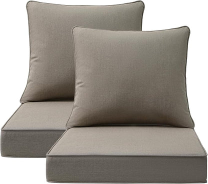 Sunbrella Outdoor Chair Cushions Set, Water-Repellent, Fade Resistant, Deep by Unimatta