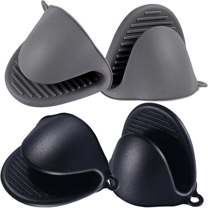 2 Pairs Mini Oven Gloves Silicone Heat Resistant Cooking Pinch Mitts Potholder by Acronde