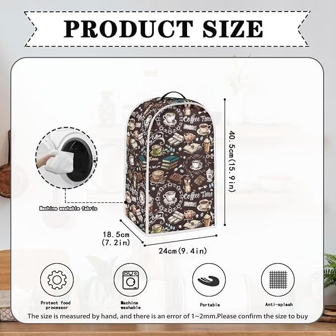 Talayituse Coffee Chocolate Book Print Blender Dust Cover - Image 6
