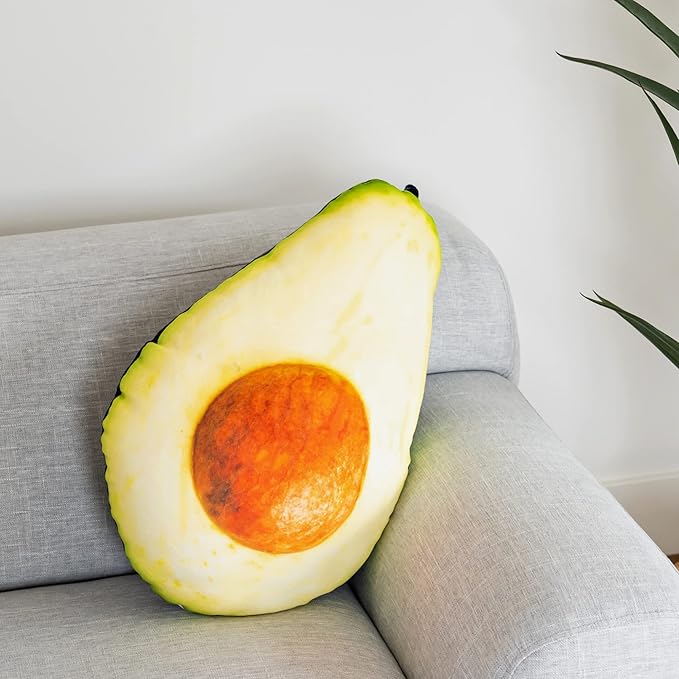 22" 3D Ripe Avocado Throw Pillow - Image 3