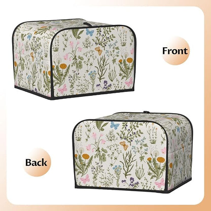 Vintage Flower Wild Herb Floral 4 Slice Toaster Cover, Waterproof Toaster Dust - Image 4