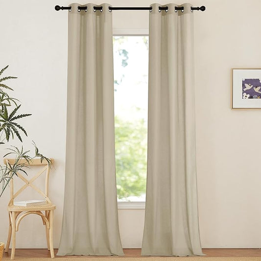 NICETOWN Linen Curtains 96 inches Long by NICETOWN