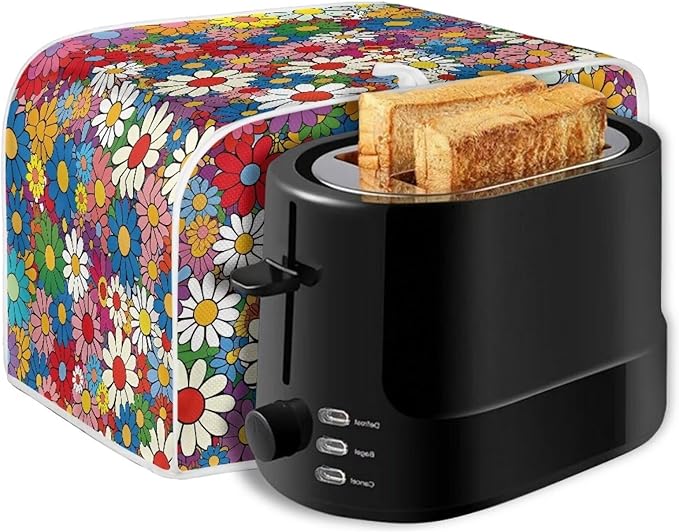 Daisy Flowers Printed Toaster Cover 2 Slice Wide Slot, Washable Kitchen - Image 7