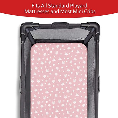 Pack and Play Sheets Girl, 4 Pack Mini Crib Sheets, Stretchy Pack n Play - Image 3