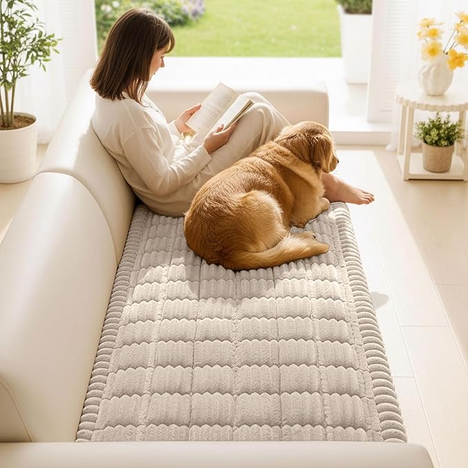Smiry Couch Cover for Dogs Washable, Non Slip Fuzzy Pet Couch Covers for 3 - Image 2