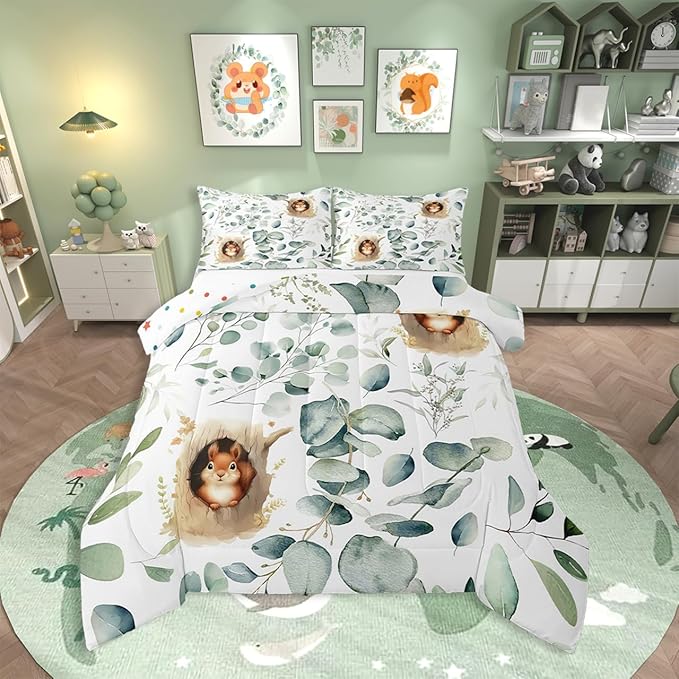 Erosebridal Kawaii Squirrel Queen Bedding Sets by Erosebridal