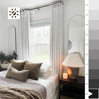 TWOPAGES 150 W x 102 L inch Pinch Pleated Curtain Blackout Linen Drapery - Image 5