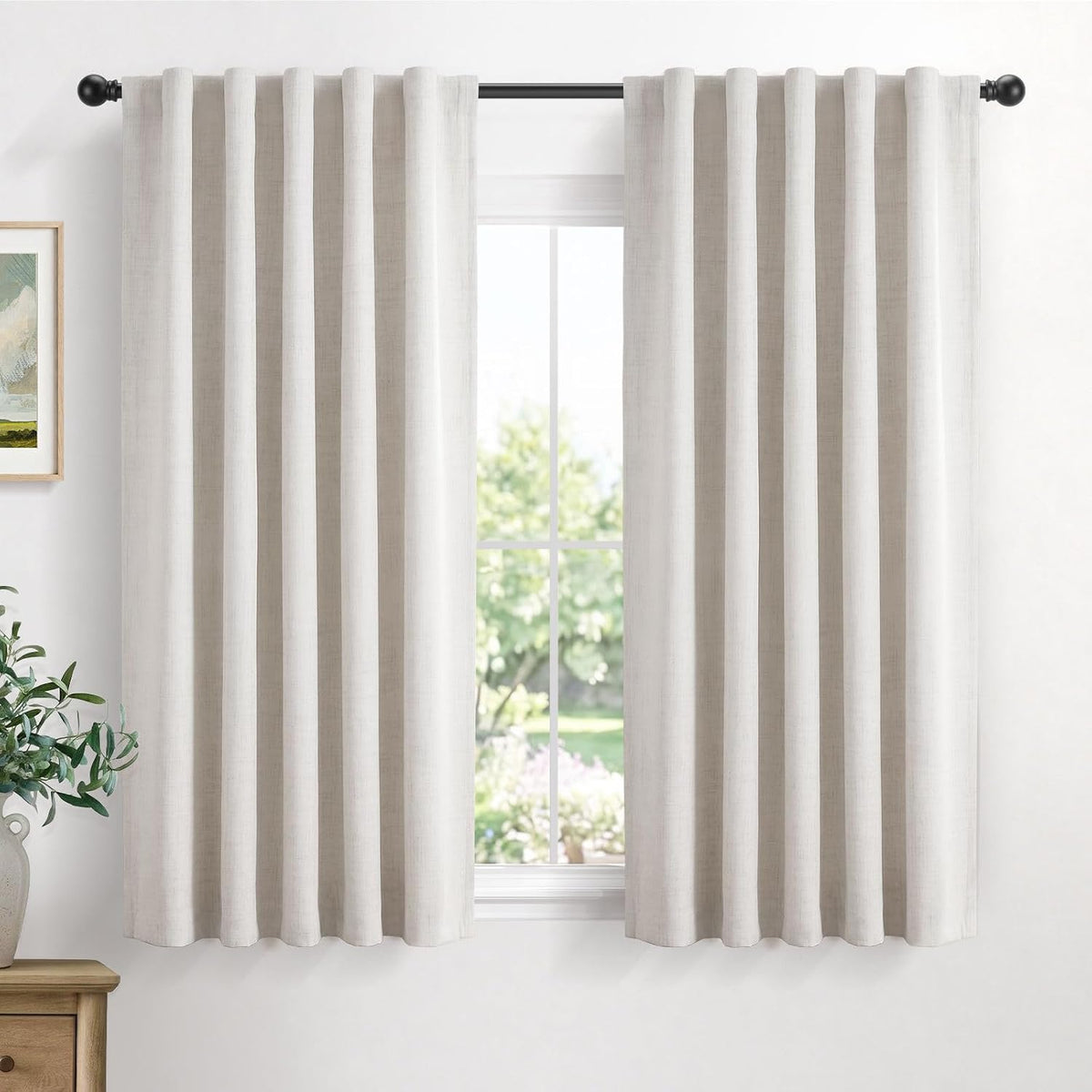 linen textured total blackout curtains for bedroom 63, main product view