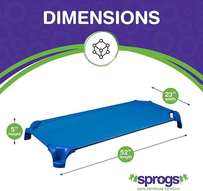 Sprogs Heavy-Duty Stackable Standard Size 52"L Daycare Cots - Image 7