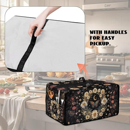 Vintage Daisy Butterfly Moon Print Toaster Oven Cover - Image 5