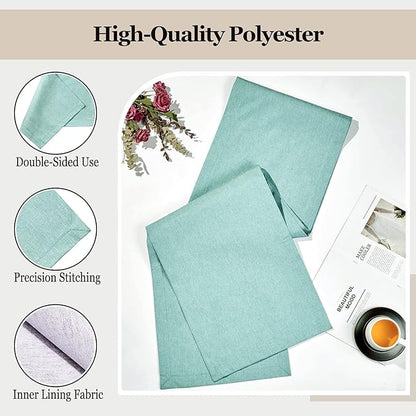 Mebakuk Linen Farmhouse Table Runner Large Burlap Style Soft and Waterproof - Image 3