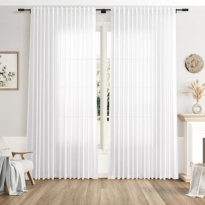 Extra Wide 100 Inch Linen Curtains by Nanspring