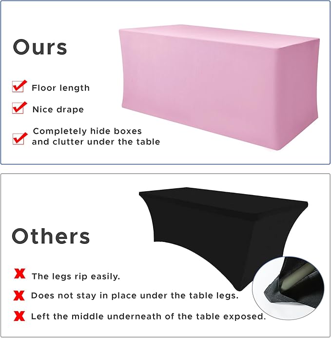 Nasitos Pink Fitted Table Covers Stretch Spandex - Image 5
