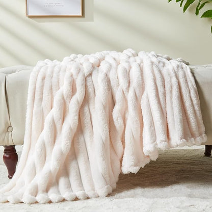 NEWCOSPLAY Super Soft Queen Blanket Ivory Premium Silky Flannel Fleece 3D - Image 8