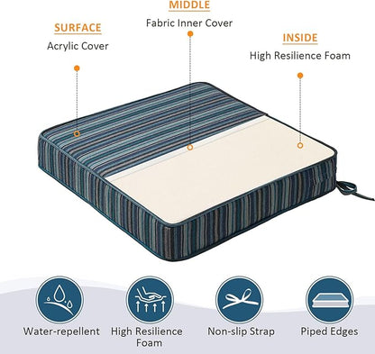 Sunbrella Square Corner Seat Cushions, Indoor Outdoor Water Repellent Universal - Image 4