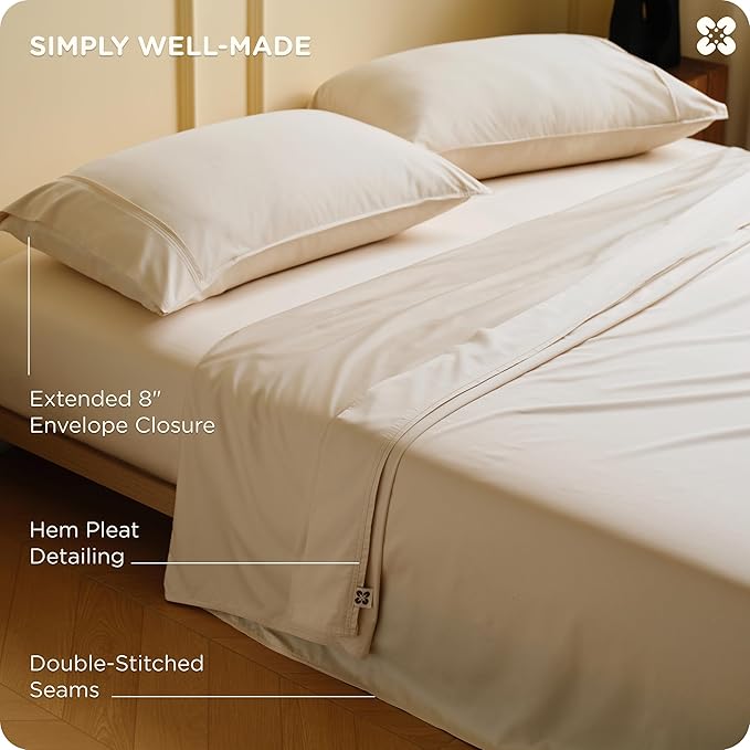 Bedsure Cooling Sheets, Rayon Derived from Bamboo & Cotton Blend, GentleSoft - Image 6