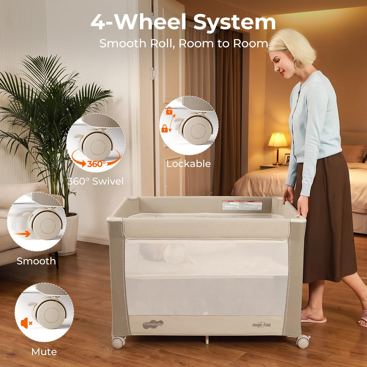pamo babe deluxe pack and play with bassinet, package contents