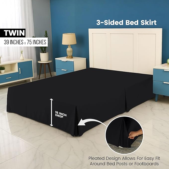 Utopia Bedding Twin Bed Skirt - Image 2