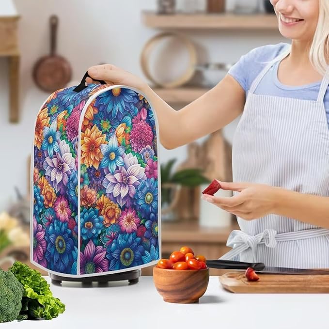 Bright Blossoms Kitchen Blender Cover Toaster Cover Boho Mandala Floral 4 Slice - Image 2