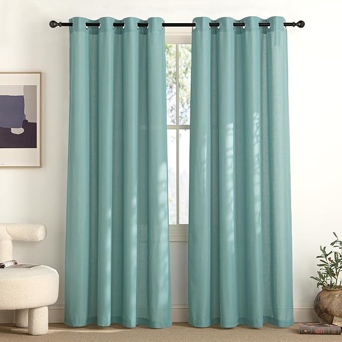 NICETOWN Greyish Blue Linen Curtains by NICETOWN